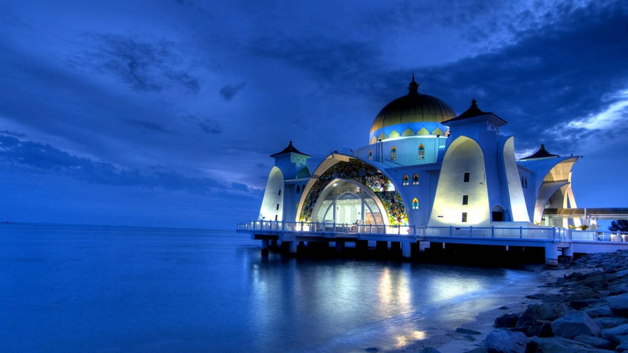 Melaka Straits Mosque Malaysia Wallpaper