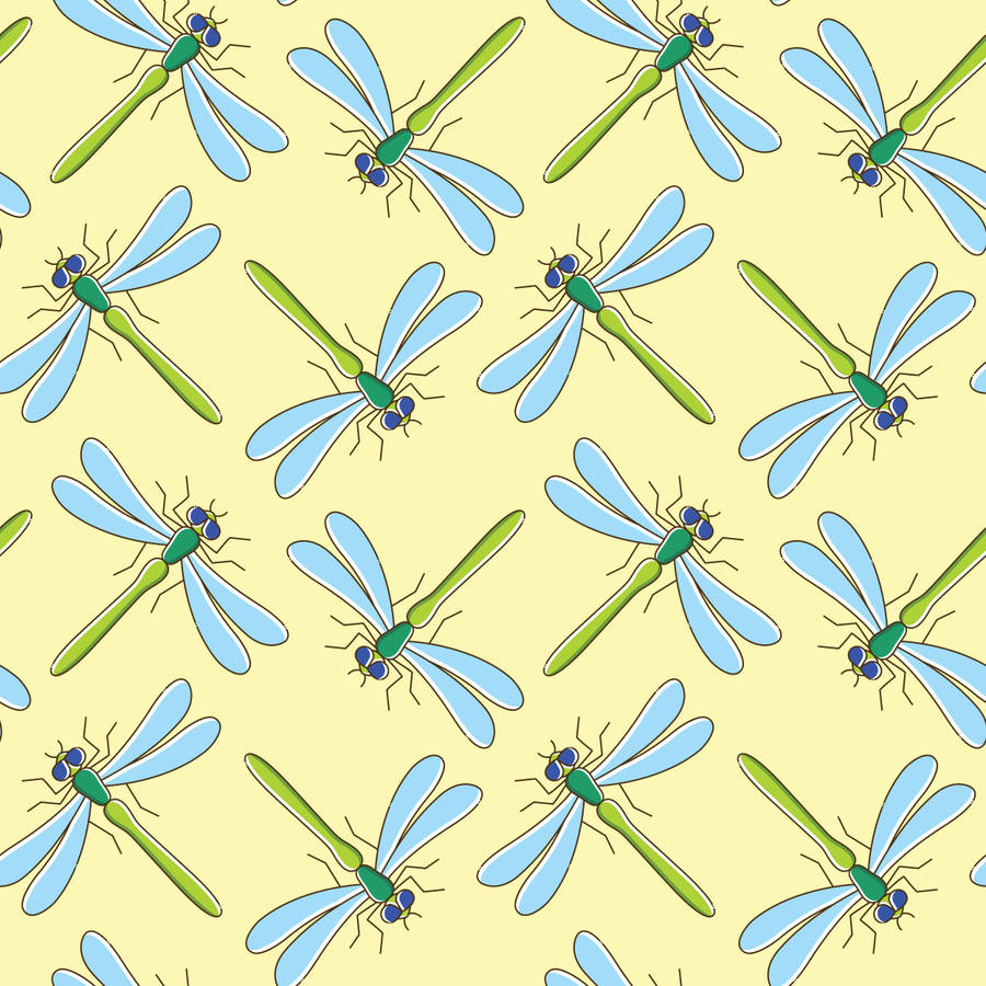 Mellow Dragonfly Pattern Wallpaper