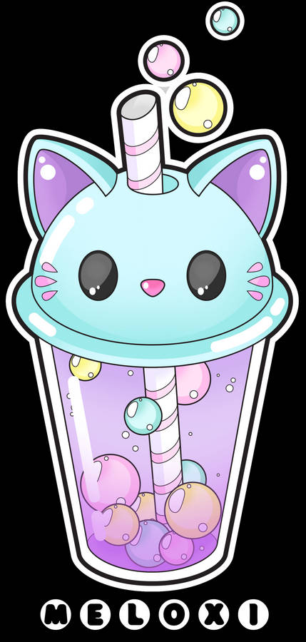 Meloxi Cat Bubble Tea Wallpaper