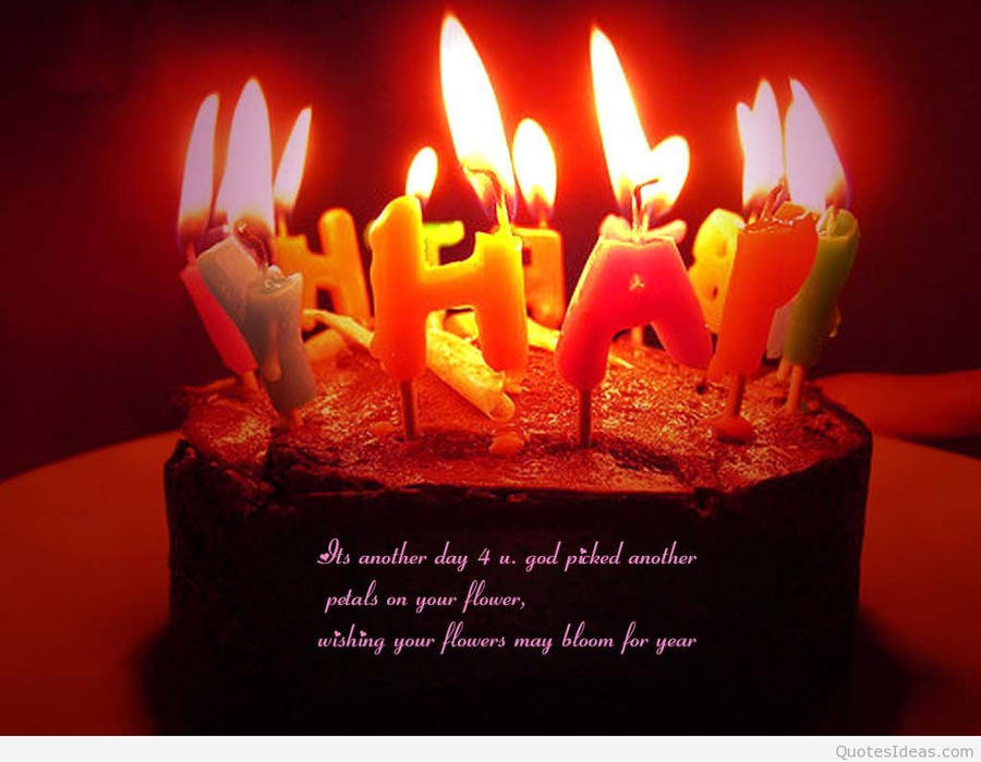 Melting Happy Birthday Candle Letters Wallpaper