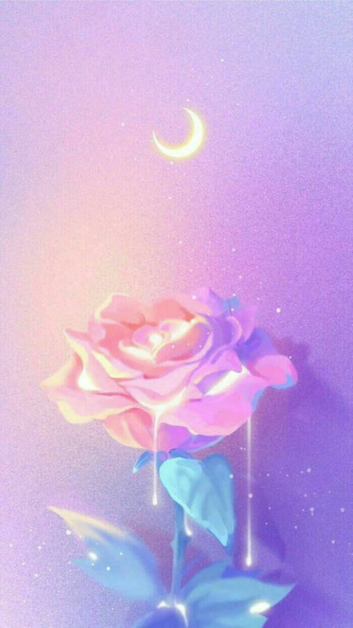 Melting Rose In Soft Aesthetic Wallpaper