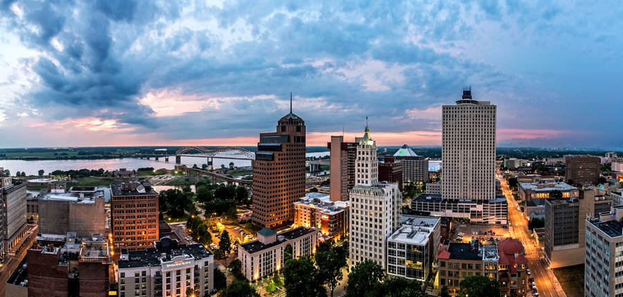 Memphis Skyline At Golden Hour Wallpaper