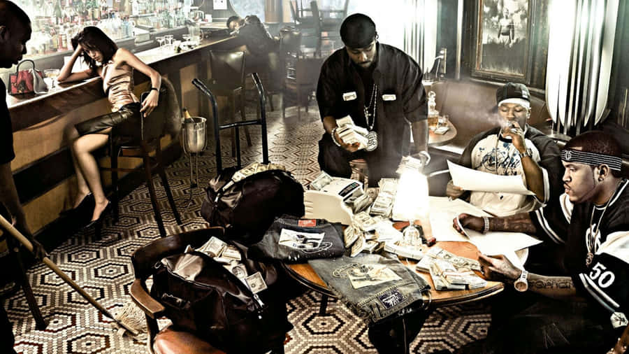 Men In Black Gangster Outfits Wallpaper