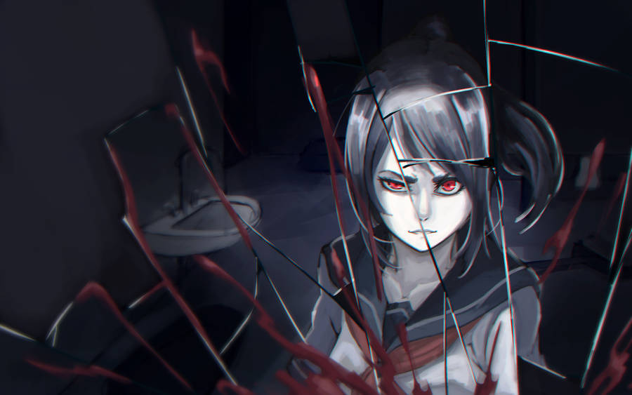 Menacing Ayano Aishi - The Iconic Yandere Simulator Character Wallpaper