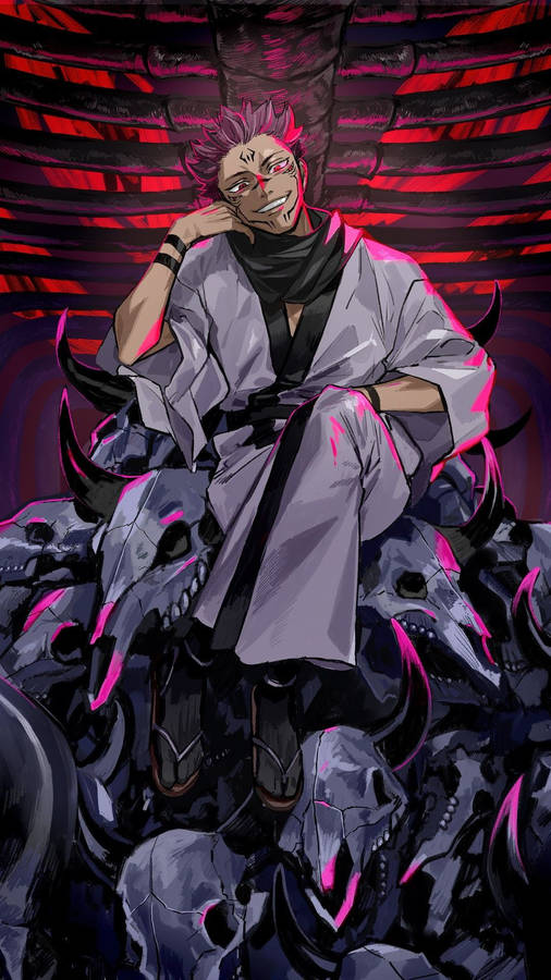 Menacing Sukuna Jujutsu Kaisen Iphone Wallpaper