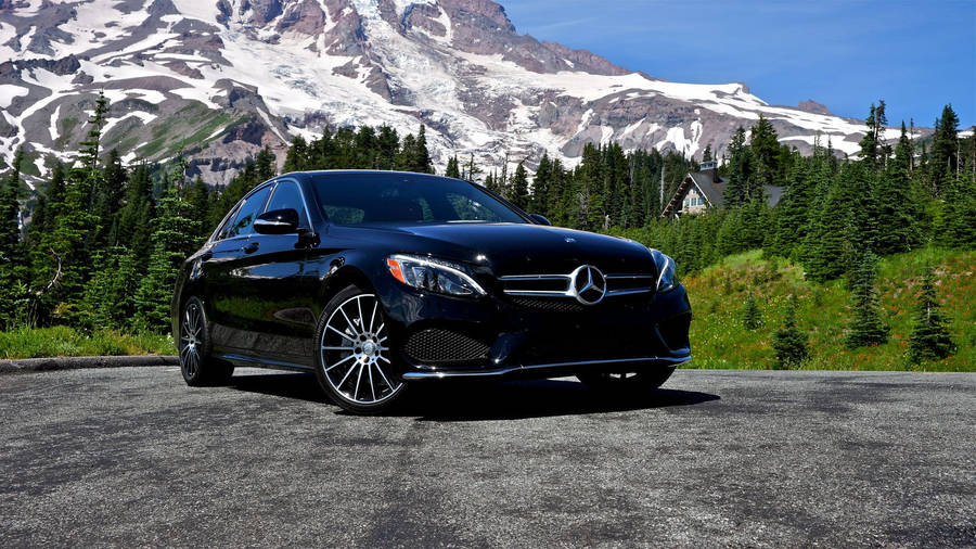 Mercedes Benz C300 Snow Mountain Wallpaper