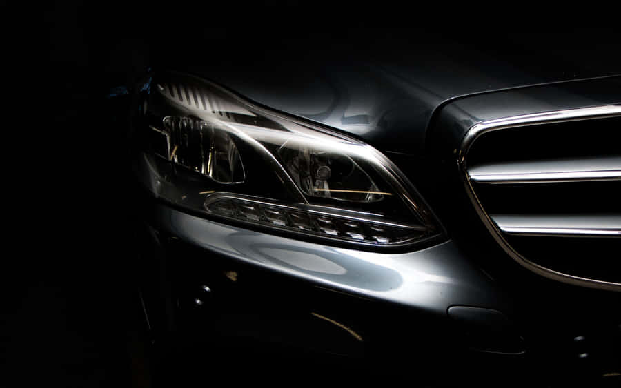 Mercedes Black Head Light Wallpaper