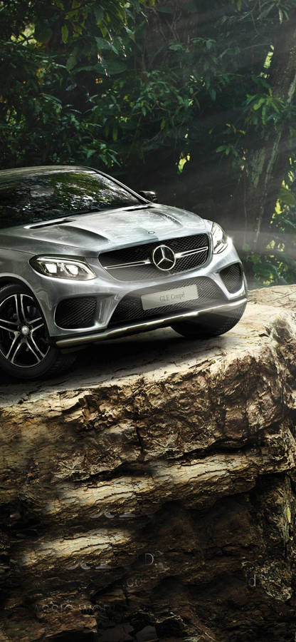 Mercedes Iphone X Forest Cliff Wallpaper