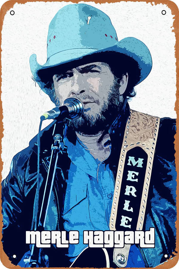 Merle Haggard Painted Poster Wallpaper