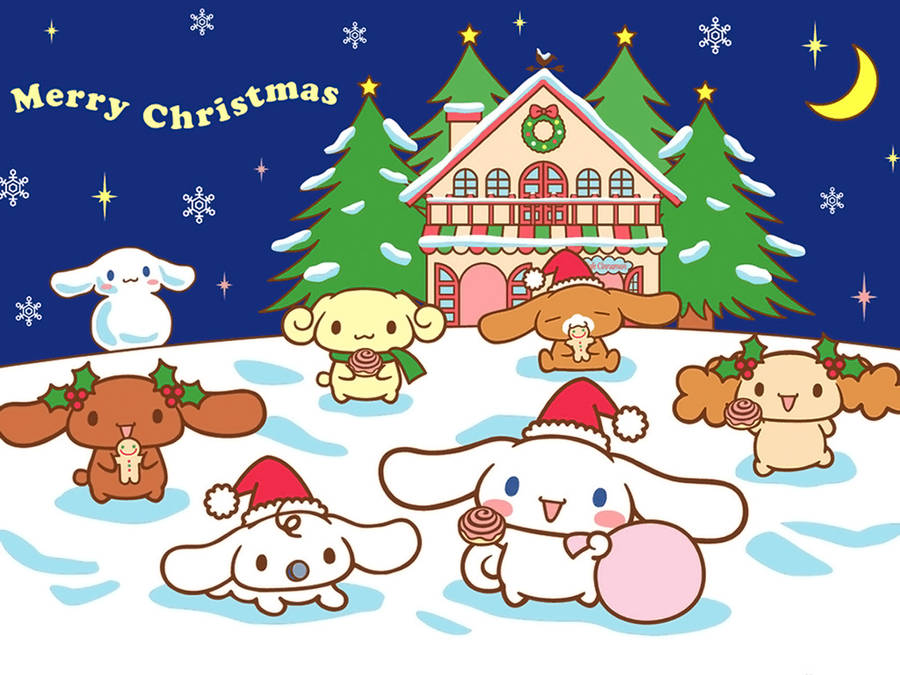 Merry Christmas Sanrio Characters Wallpaper