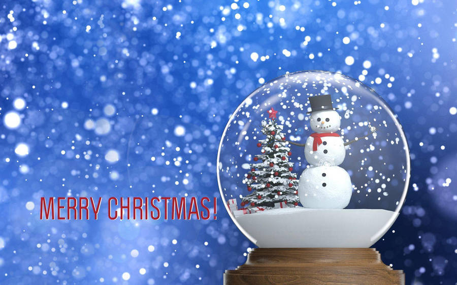 Merry Christmas Snow Globe Wallpaper
