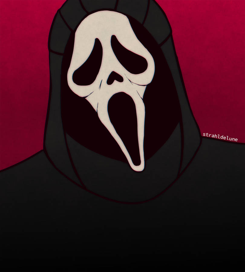 Mesmerizing Image Of Ghostface On A Pink Backdrop Wallpaper