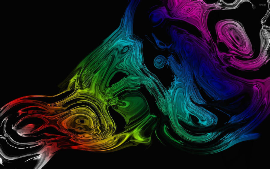 Mesmerizing Metallic Liquid Rainbow Wallpaper