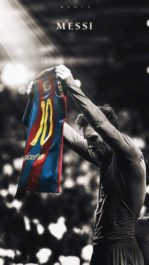 Messi And Barcelona Jersey Wallpaper