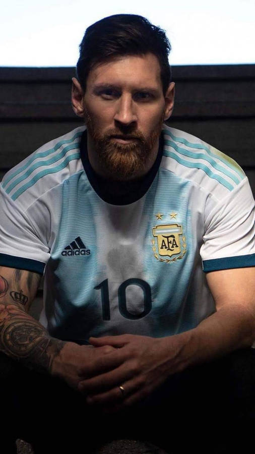 Messi Argentina Fierce Look Wallpaper