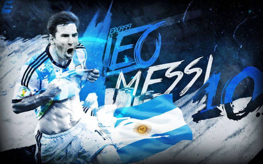 Messi Argentina Flag Poster Wallpaper