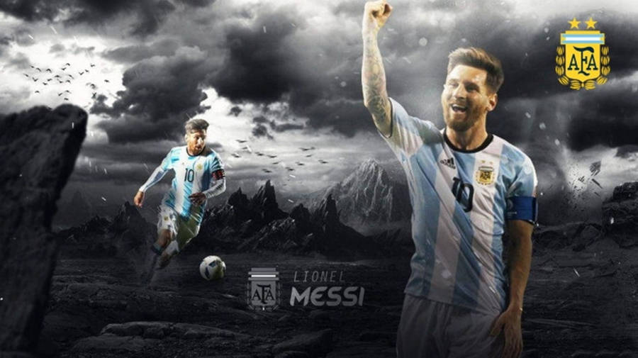 Messi Argentina In Mountain Wallpaper