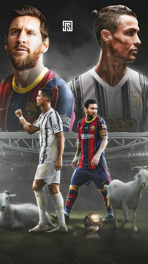 Messi_ Ronaldo_ Football_ Legends_4 K Wallpaper