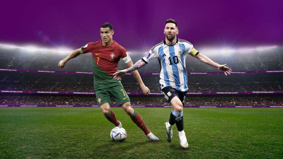 Messi_vs_ Ronaldo_ Stadium_ Showdown_4 K Wallpaper