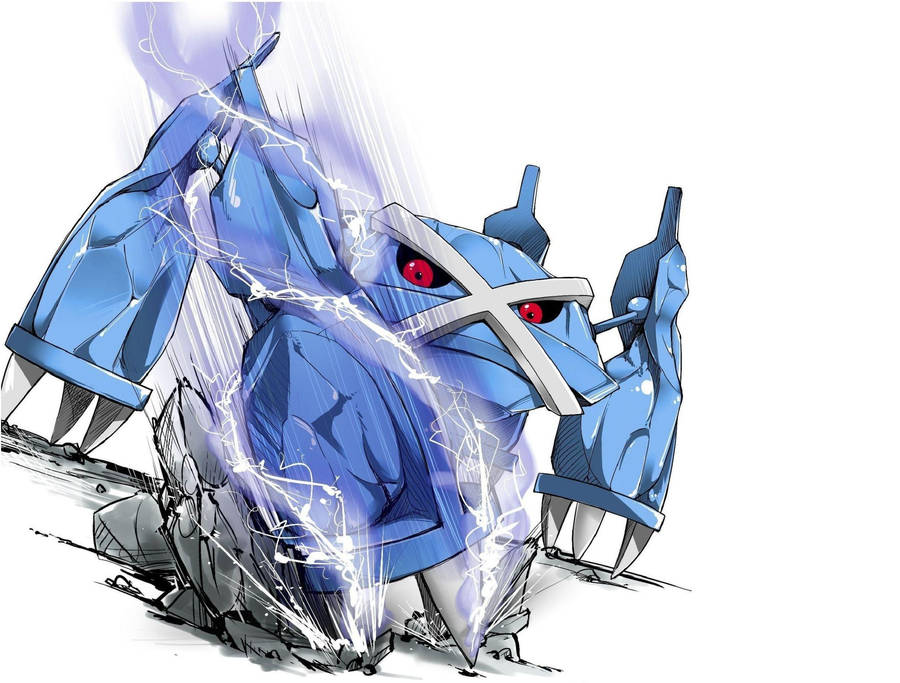 Metagross Attacking Rock Wallpaper