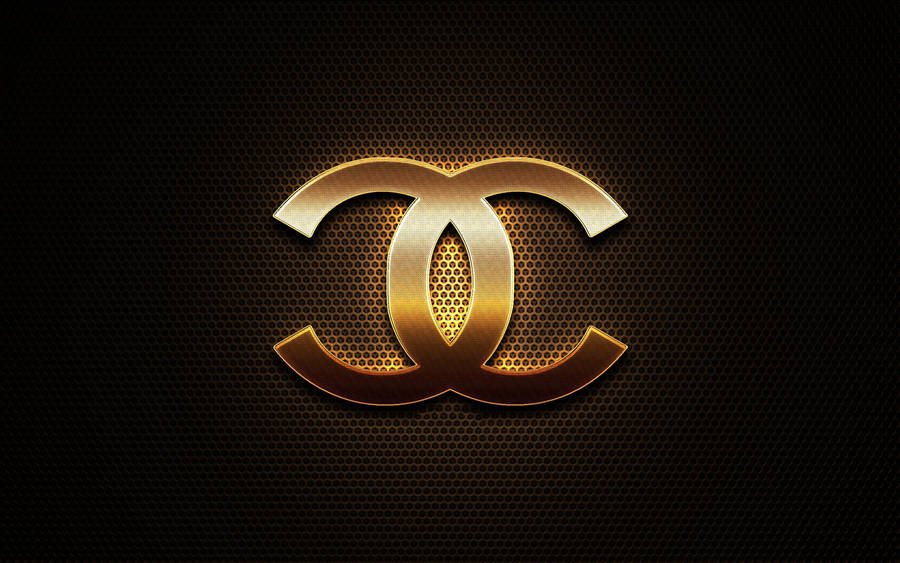 Metallic Glitter Chanel Logo Wallpaper