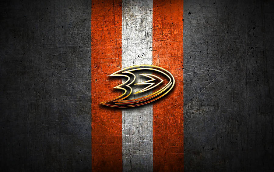 Metallic Gold Anaheim Ducks Logo Wallpaper