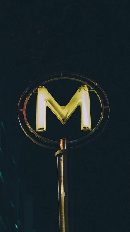 Metallic Letter M Wallpaper