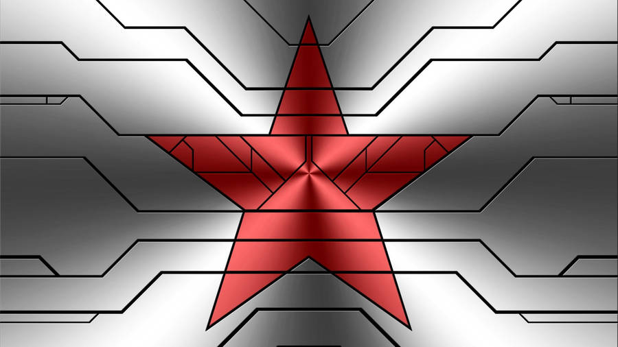 Metallic Red Star Of Winter Soldier Wallpaper