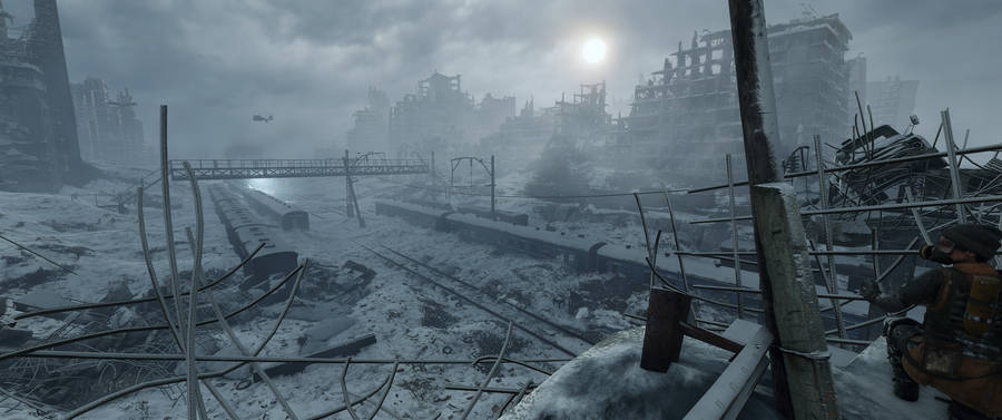 Metro Exodus Battle Torn City 3440x1440 Wallpaper