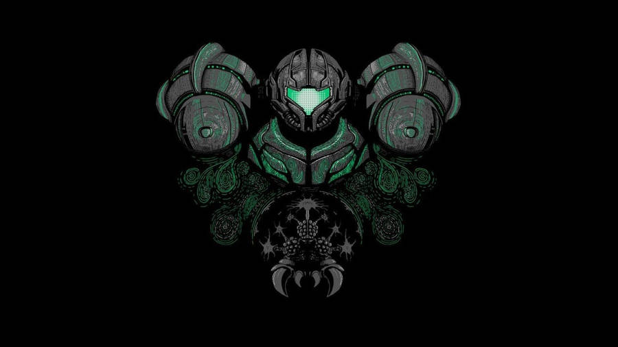 Metroid Green Gray Armor Wallpaper