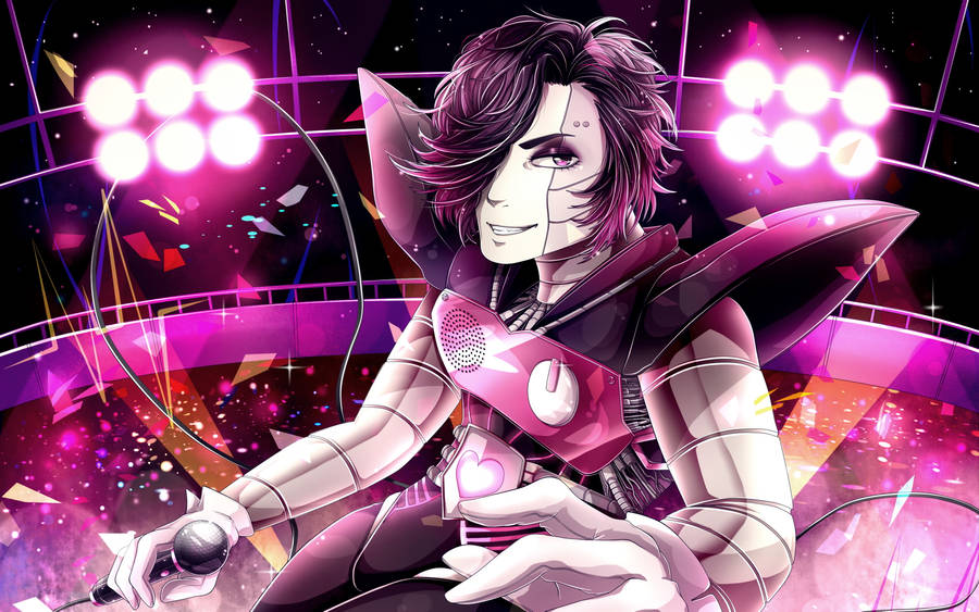 Mettaton Funky Digital Art Stage Lights Wallpaper