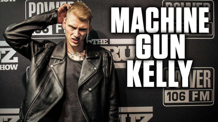 Mgk Wearing A Leather Jacket Wallpaper