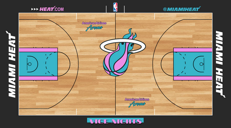 Miami Heat Court Top View Wallpaper