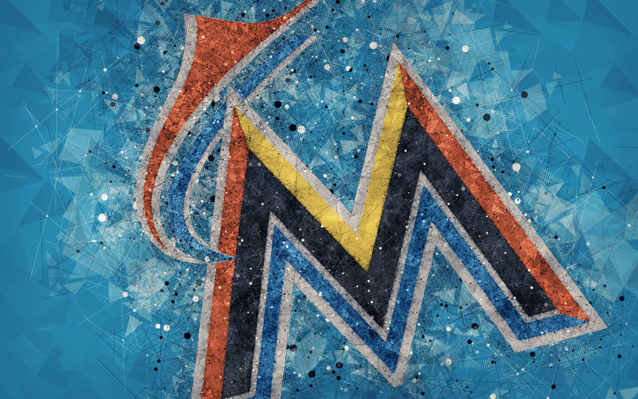 Miami Marlins Abstract Geometric Wallpaper