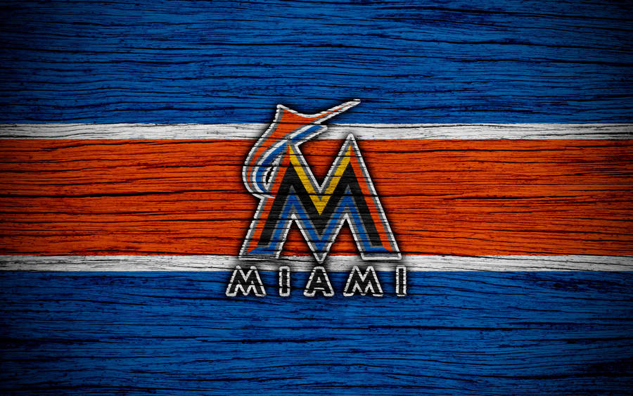Miami Marlins Wooden Stripe Wallpaper