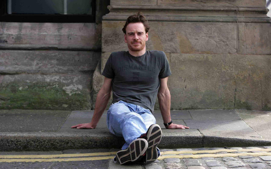 Michael Fassbender On Side Walk Wallpaper