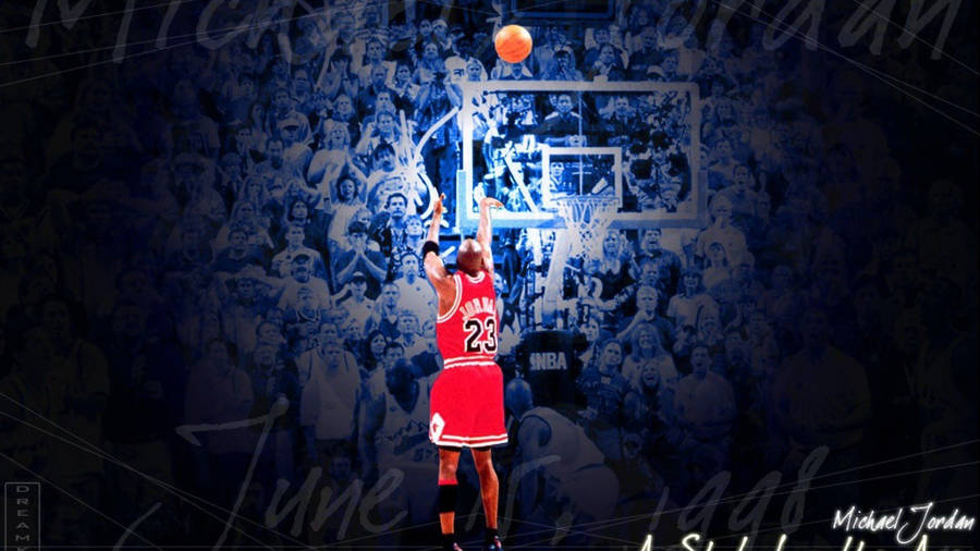 Michael Jordan Nba Winning Shot Moment Wallpaper