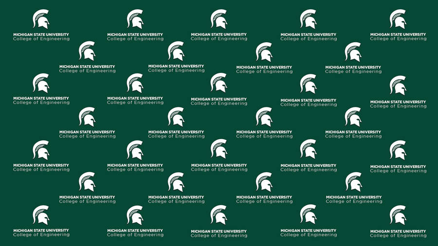 Michigan State University Spartans Logo Pattern Wallpaper