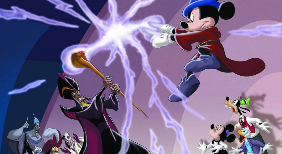 Mickey Mouse Vs Disney Villains Wallpaper