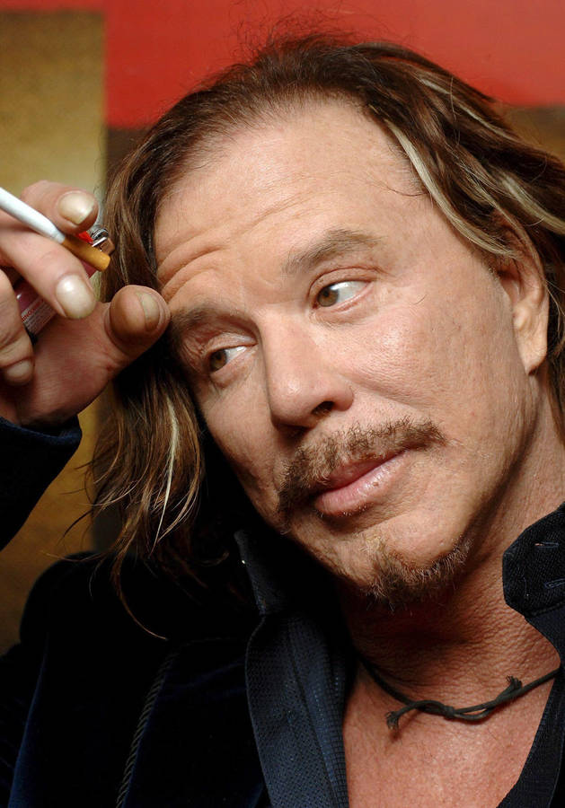 Mickey Rourke Captivating At The Wrestler Premiere Wallpaper