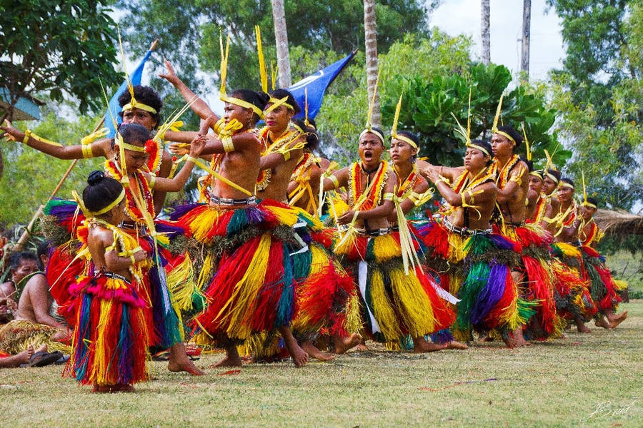 Micronesia Colorful Clothes Dancing Wallpaper