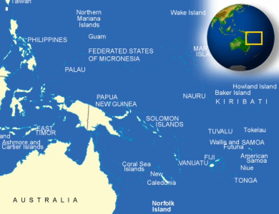 Micronesia Pacific Ocean Map Wallpaper