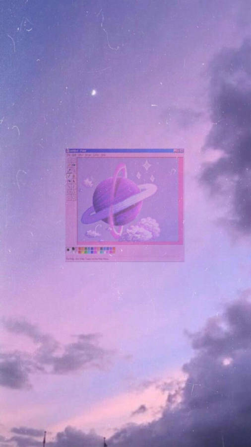 Microsoft Paint Saturn I Purple You Wallpaper