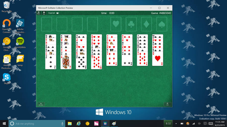 Microsoft Solitaire Computer Game Wallpaper