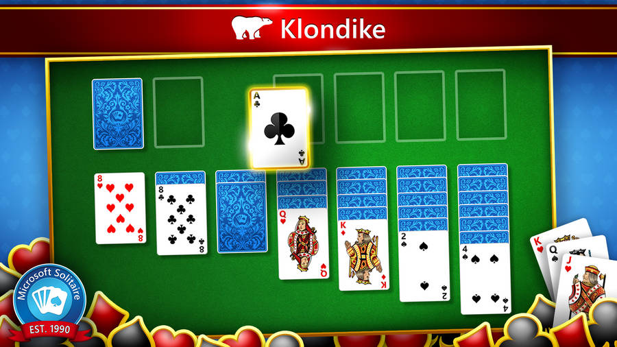 Microsoft Solitaire Klondike 1990 Game Wallpaper