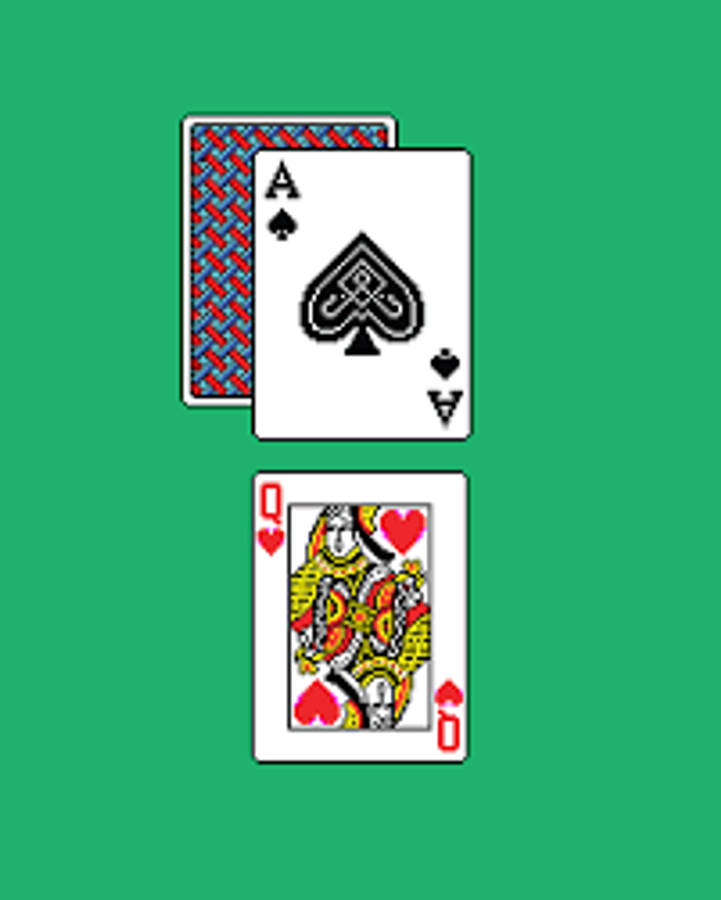 Microsoft Solitaire Queen Of Hearts Over Spade Wallpaper