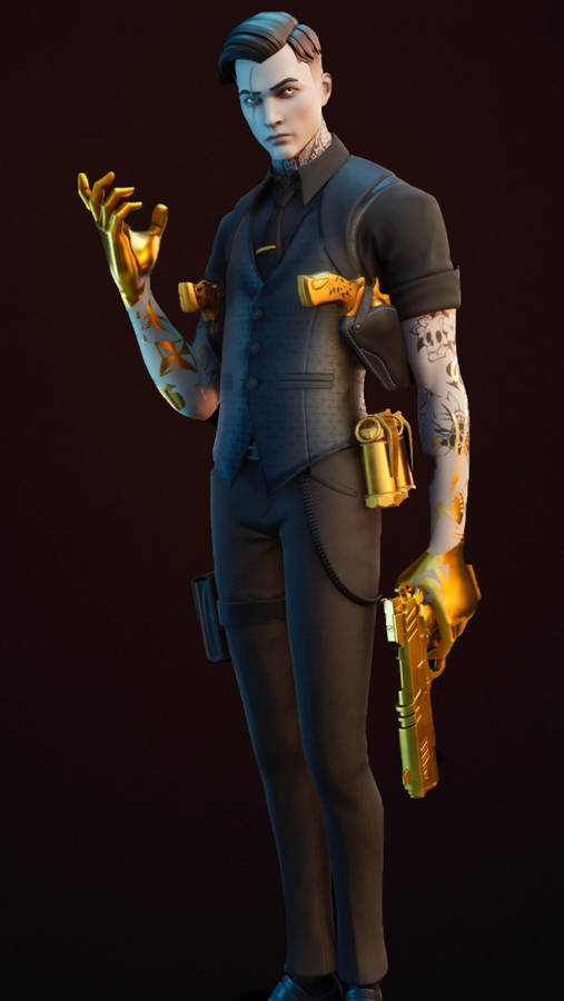 Midas Fortnite Black Tuxedo Wallpaper