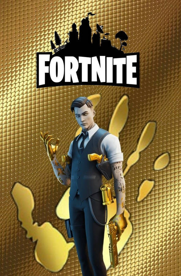 Midas Fortnite Gold Hand Print Wallpaper