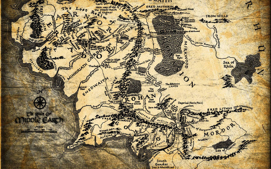 Middle Earth Map Lotr Wallpaper