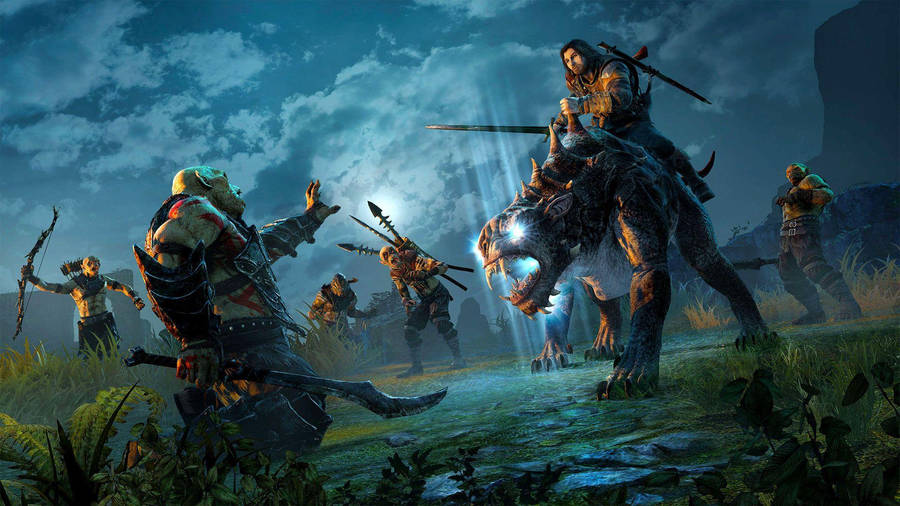 Middle Earth Shadow Of War Battle On Field Wallpaper